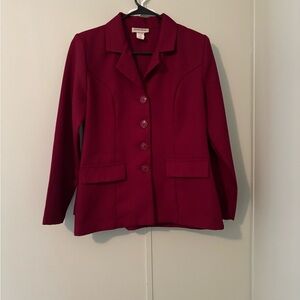 🐾Jennifer Jones Red Skirt Suit: Size 8 🐾
